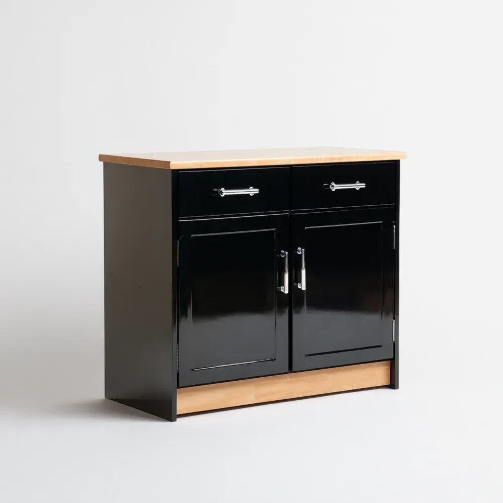 Indoor Storage Cabinet 80x40x90 cm - Wood and Metal - Black