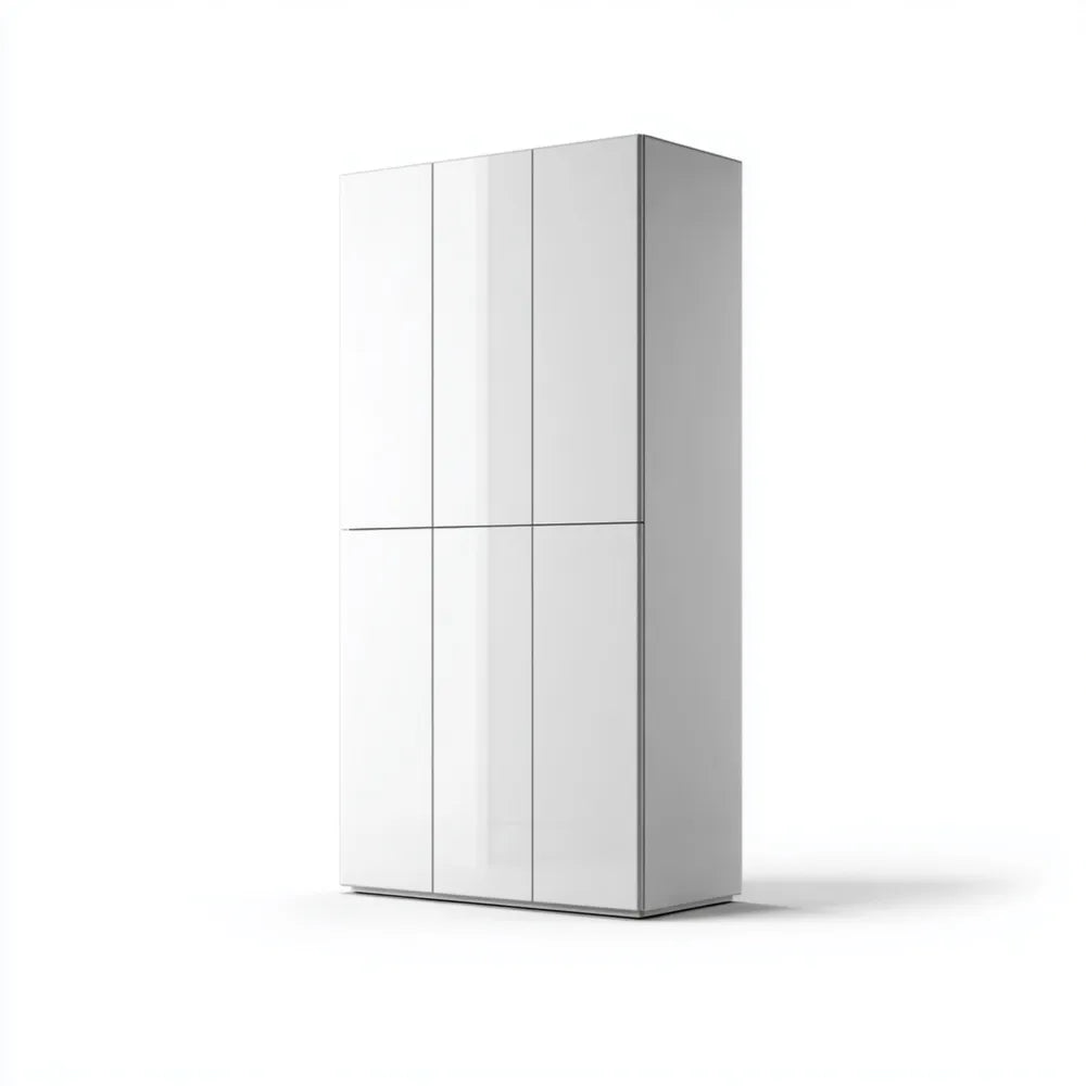 Modern Wardrobe Glossy Finish 200x100x60 cm - White