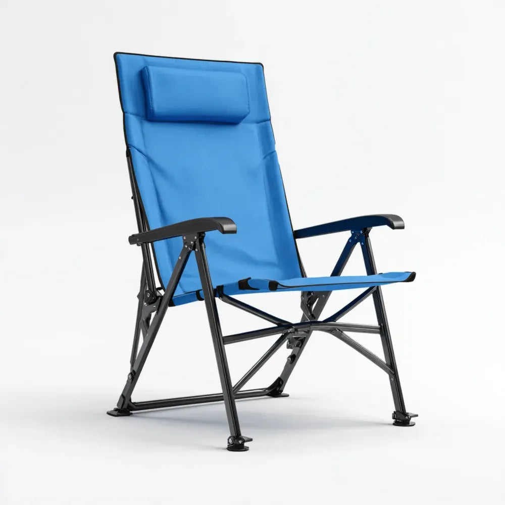 Folding Patio Lounge Chair 60x70x110 cm - Blue - Adjustable Recline - Portable