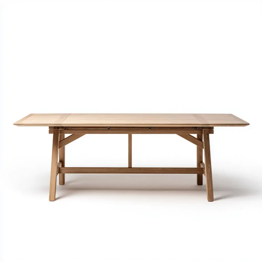 Dining Table Solid Wood 200x90x75 cm - Natural Finish - Contemporary Style